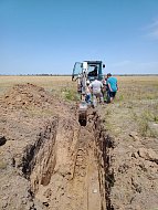 В п.Белоглинный  Озигского района проходят работы по замене водопроводной сети